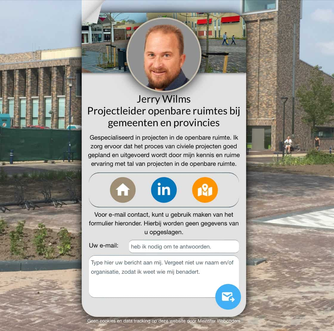 Contactpagina van Jerry Wilms, projectleider openbare ruimte bij gemeenten en provincies